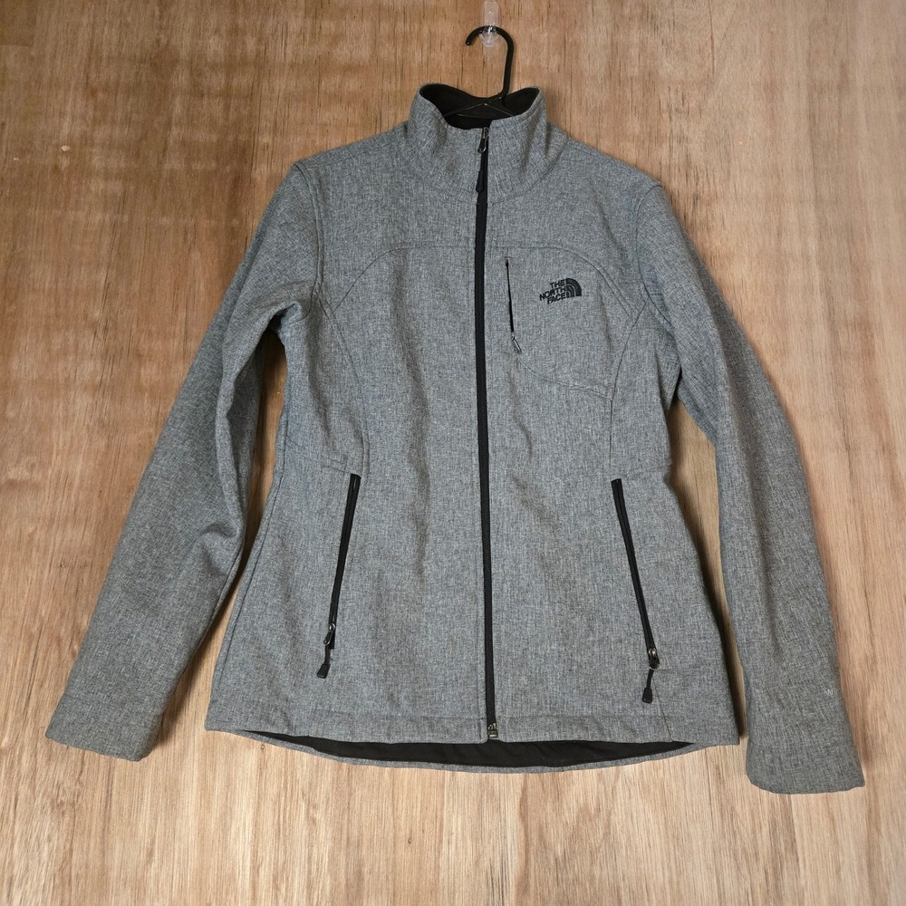 The North Face Womens Apex Softshell Full Zip Jacket C771 Size Medium Gray